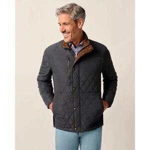Johnnie O Juno Quilted Snap Jacket $228 MSRP Dark Grey Men’s Size Large